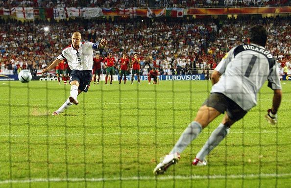 David Beckham became another victim of England's penalty curse at Euro 2004